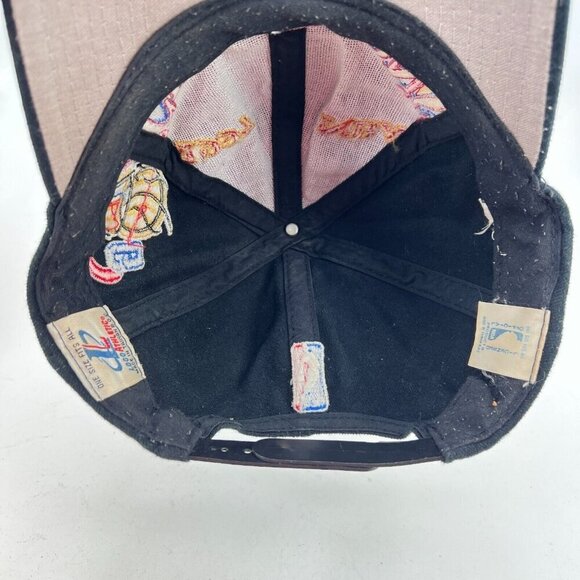 Chicago Bulls Champion Logo Athletic NBA One Size Fits All Black Snapback Hat - Picture 9 of 11